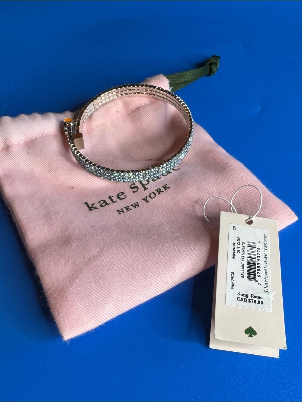 Kate Spade crystal pavé hinge bangle